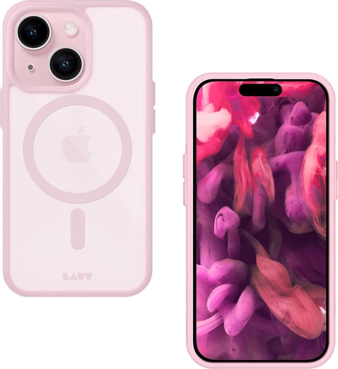 LAUT HUEX PROTECT Hoesje, Mat, Soft-Touch Afwerking, MagSafe® Compatibel, IMPKT Cell® Valbescherming, iPhone 13/14/15, Roze