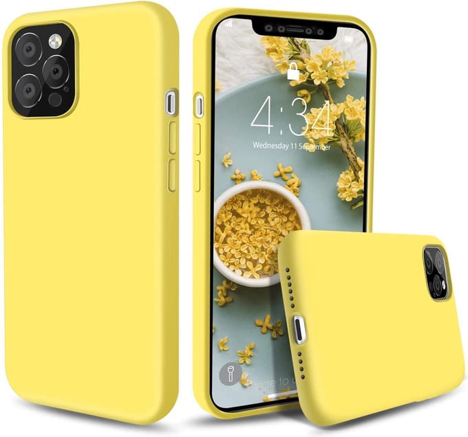 HB Hoesje Geschikt voor Apple iPhone 12 Pro Max - Geel - Siliconen Back Cover