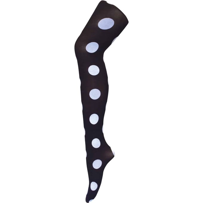 Sock Snob Dames80 denier ondoorzichtig patroon panty's - Big Spot Wit
