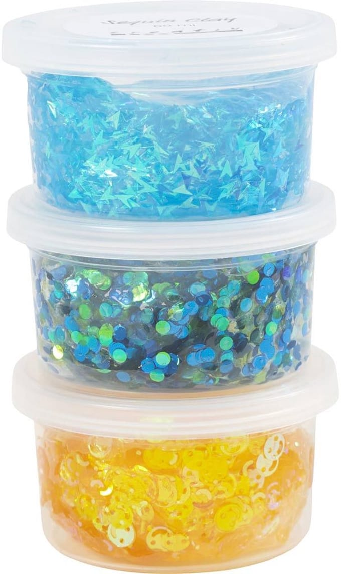 Creativ Company Sequin Clay Blauw/ Groen Harmonie 3x60 gr