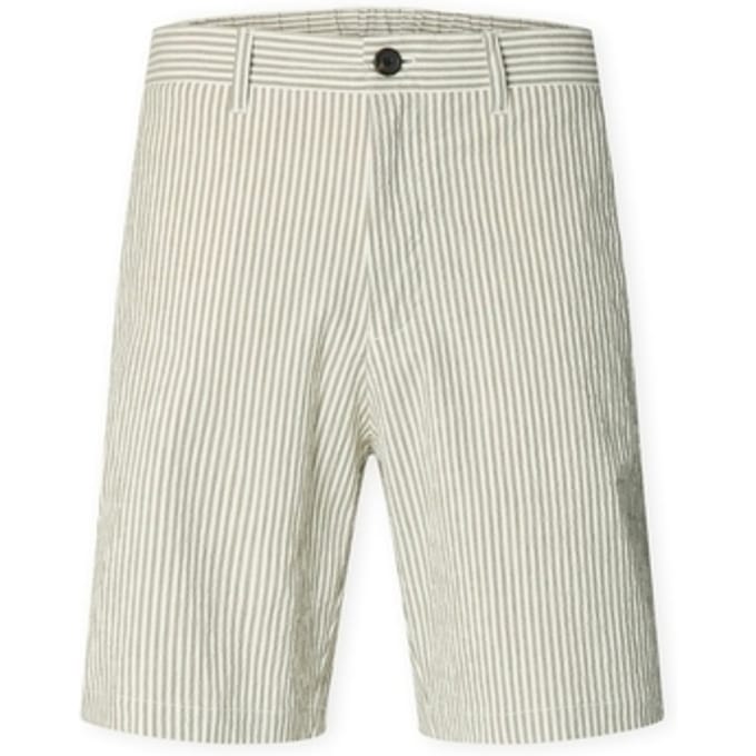Korte Broek Selected Noos Regular-Karl Shorts - Deep Lichen Green/Egret