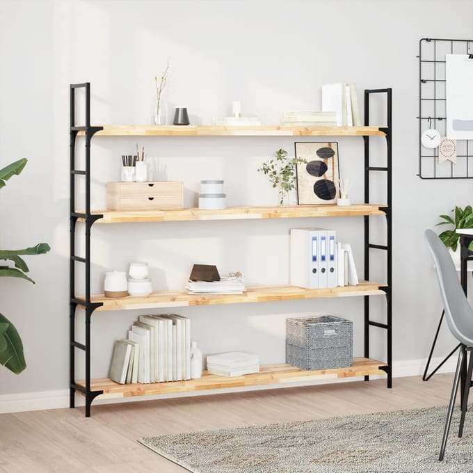 vidaXL - Wandschap - zwevend - 120x20x4 - cm - onbehandeld - massief - acaciahout