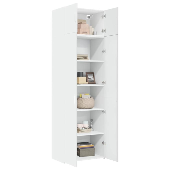 vidaXL - Opbergkast - 70x42,5x225 - cm - bewerkt - hout - wit