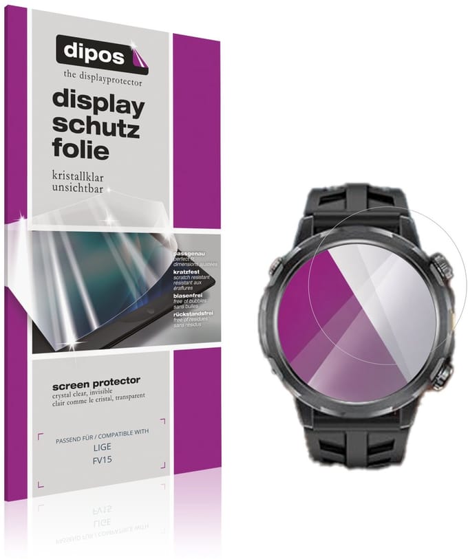 dipos – 6x Beschermfolie geschikt voor LIGE FV15 | Krasbestendige & heldere Screenprotector Ultra-Thin