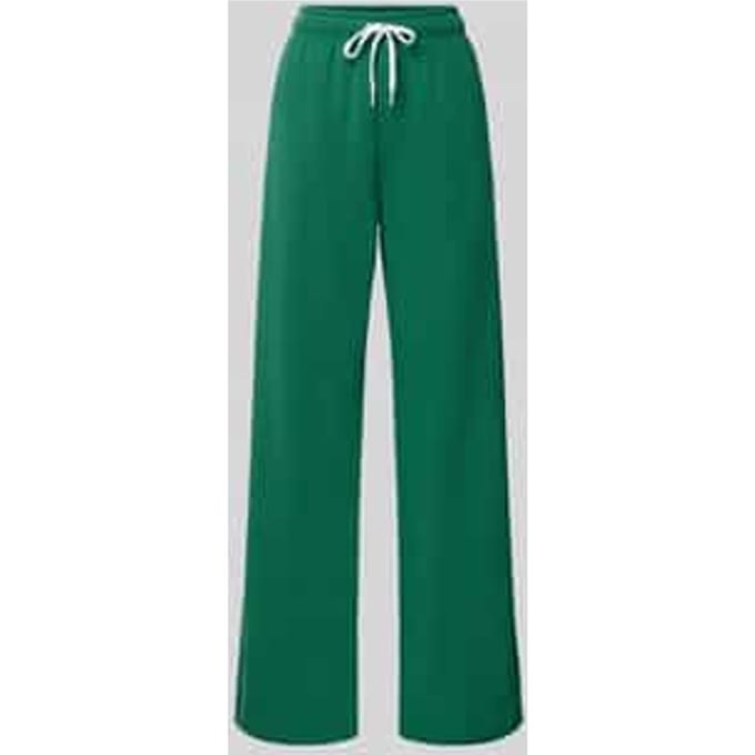 Wide leg sweatbroek van katoenmix met gestikt logo
