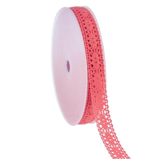 Kantlint cadeaulint roze koraal 18mm 20m