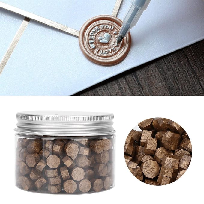 200Pcs Sealing Wax Octagon Seal Suit Bottle Packing for Envelopes Documents Wedding gray