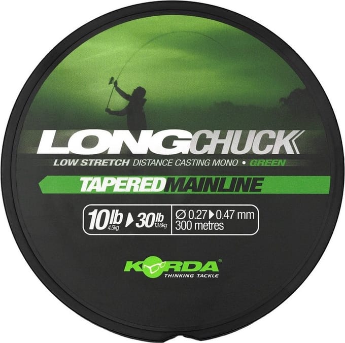 LongChuck Tapered Mainline Green 300M Korda - Karper Lijn Nylon - Karper Lijn - Karperlijn - Karper - Karpervissen