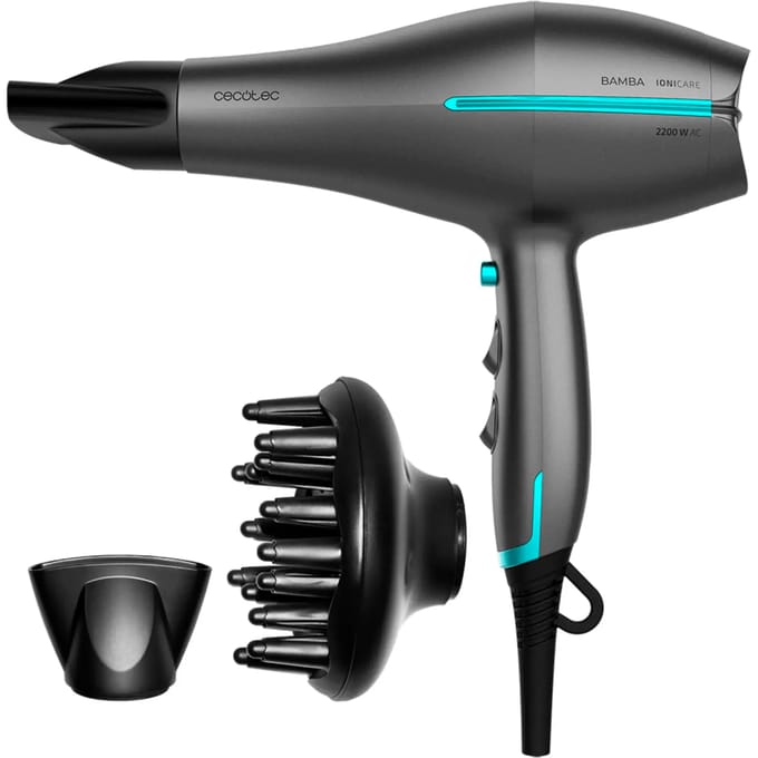 Cecotec Föhn met Diffuser - Mondstuk voor Precisiedrogen - Koudeluchtstand - Zwart