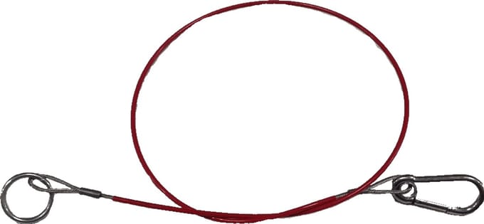 Breekkabel 910mm Karabijn haak en ring 30 rood