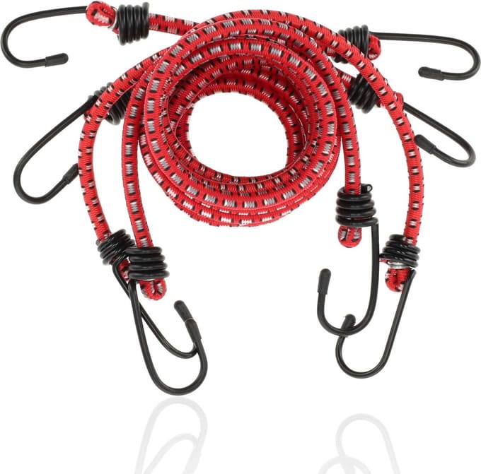 Snelbinder Bagage Binder - 4 Stuks - Spanners Rood&Wit- 80 cm Ø10 mm - 8 Haken - elastische band