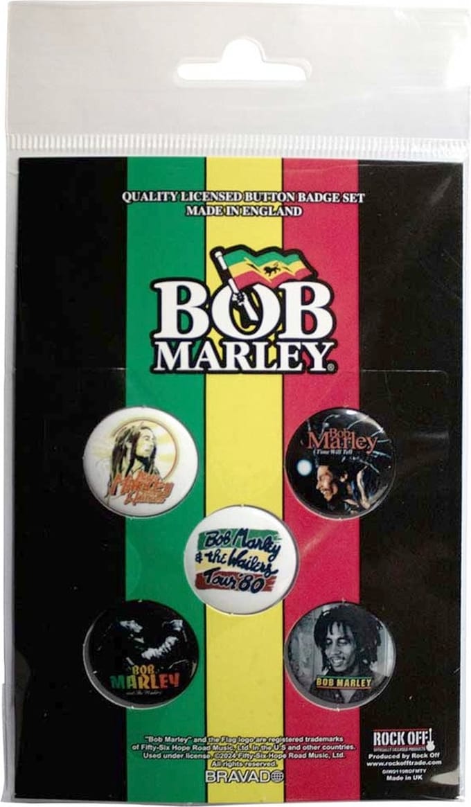 Bob Marley - Bob & The Wailers Badge/button - Set van 5 - Multicolours