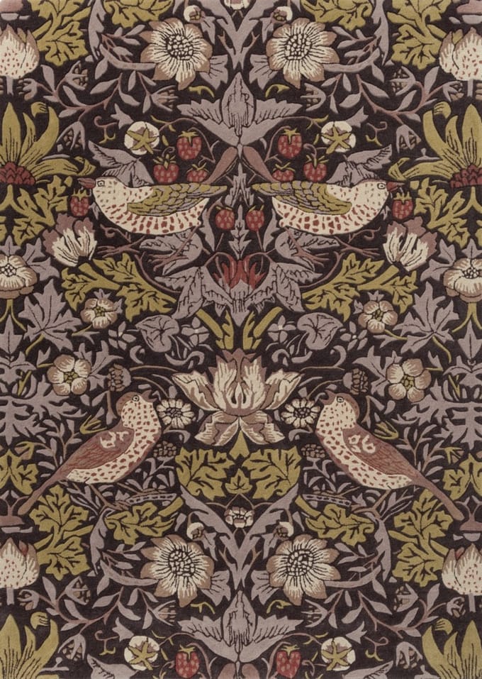 Morris & Co Strawberry Thief Grape 027705 - 200 x 280 cm