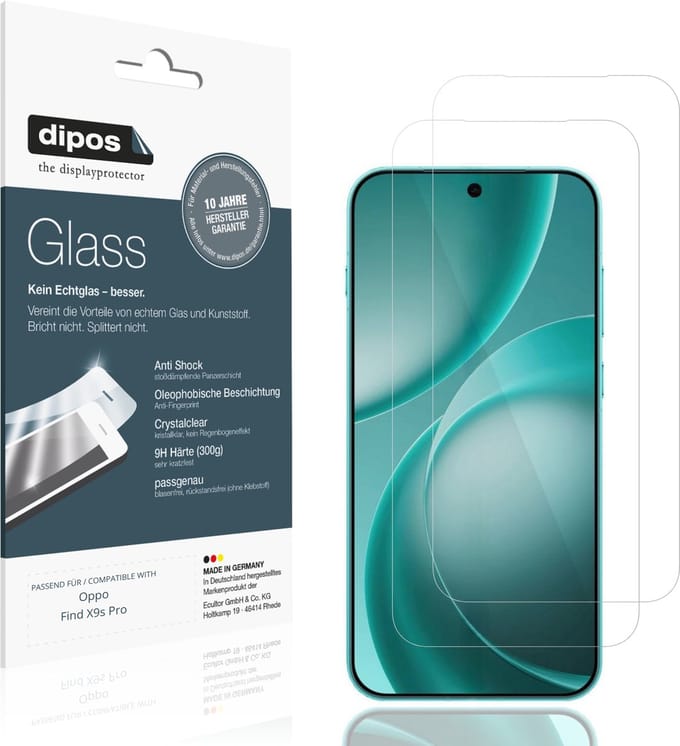 dipos – 2x Pantserfolie geschikt voor Oppo Find X9s Pro | 9H Screenprotector