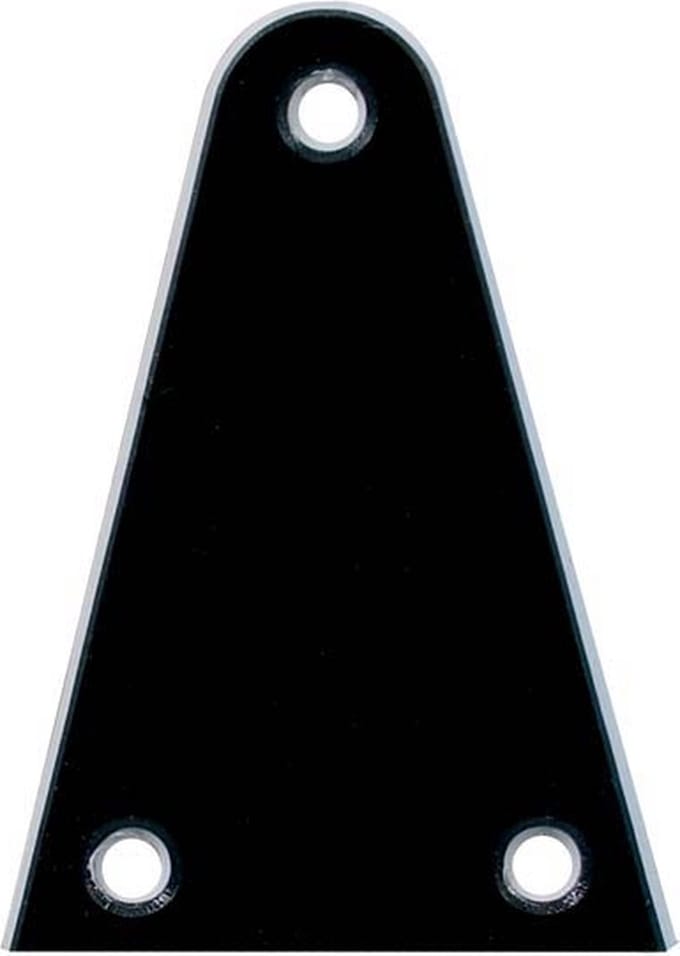 Boston LRC-22-B truss rod cover, black, 2 ply, black - white