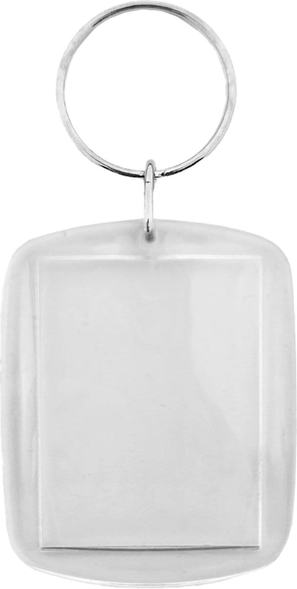 CombiCraft Plexiglas sleutelhanger blanco rechthoek groot 41x52mm - 10 stuks