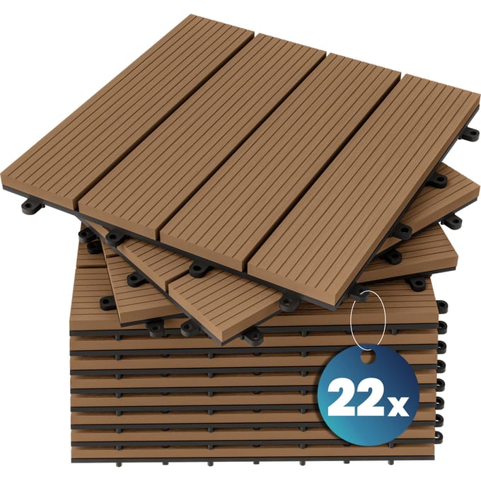 WPC Vlondertegel - Set van 22 Klassiek 30x30cm - Terracotta