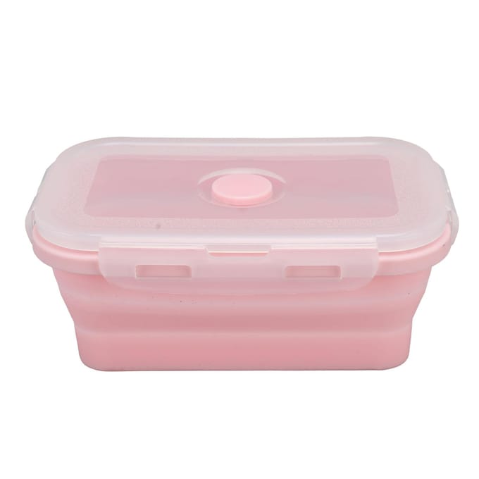 Opvouwbare Siliconen Voedselbewaarcontainer Hittebestendig Magnetronbestendig Lunchbox 350ml white