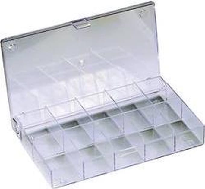 Hüfner Dübel Assortment box (L x W x H) 164 x 31 x 101 mm No. of compartments: 10 fixed compartments 1 pc(s)