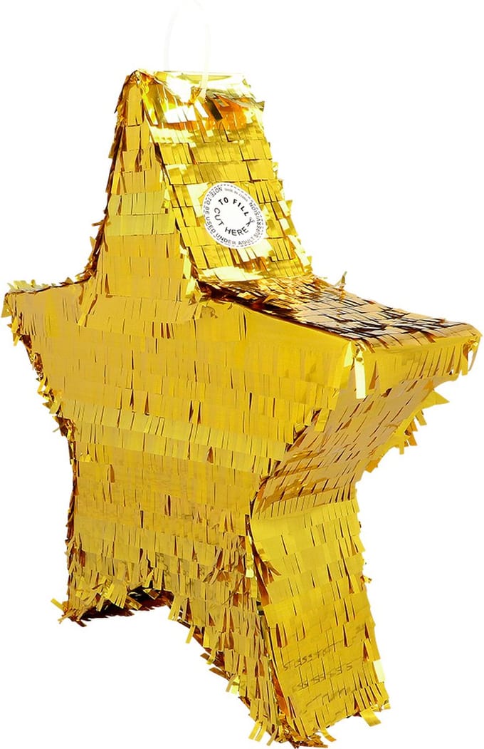 Boland - Piñata Ster goud Goud - Verjaardag, Kinderfeestje, Themafeest