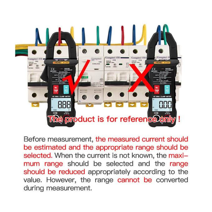 ANENG True RMS Digitale Multimeter Stroomtang DC/AC Spanningsdetector AC Ampèremeter met Ohm