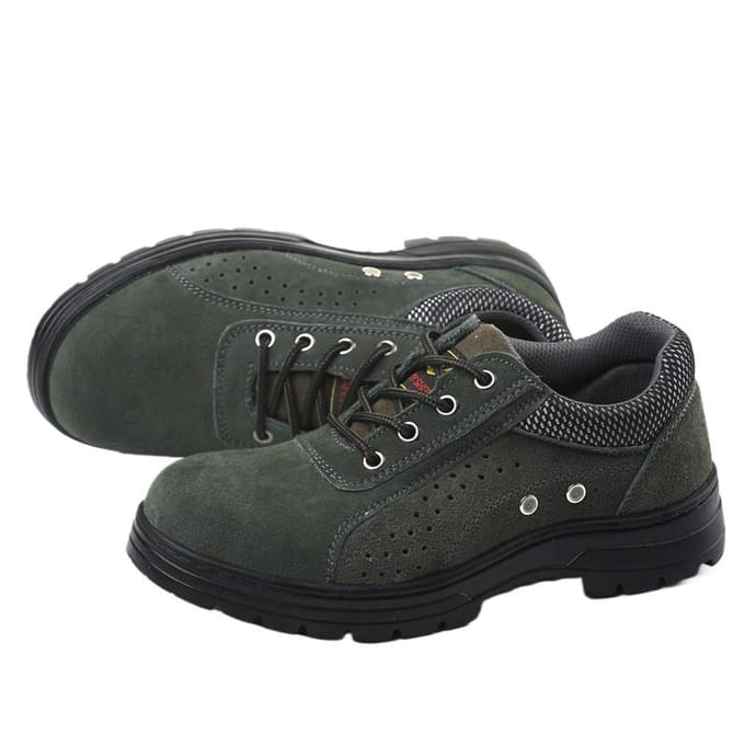 Chaussures basses Vert Armée résistantes aux chocs et aux perforations, Chaussures d'assurance travail, Chaussures de protection 46 black
