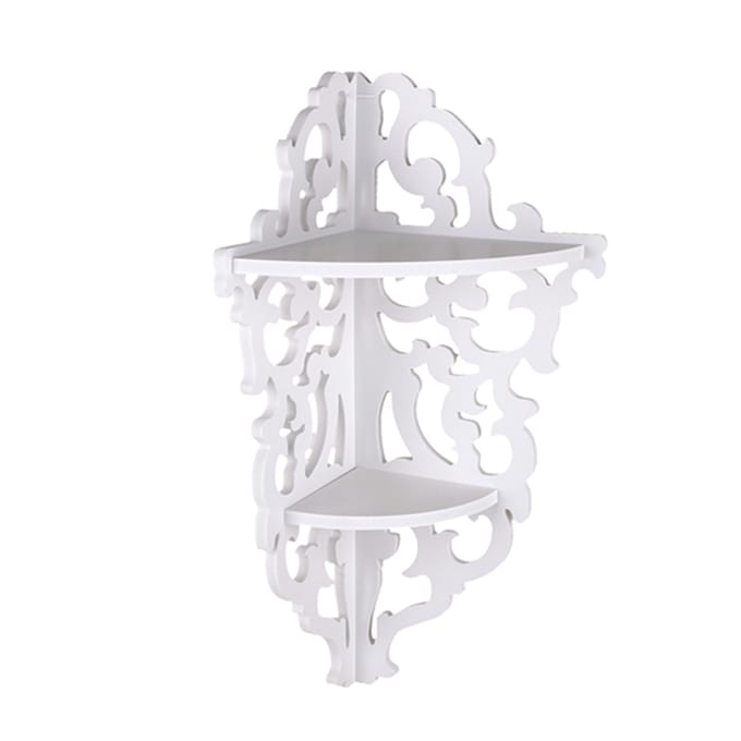 2-laags Gesneden Huis Badkamer Hoek Douche Opbergrek Standaard Display Wit white