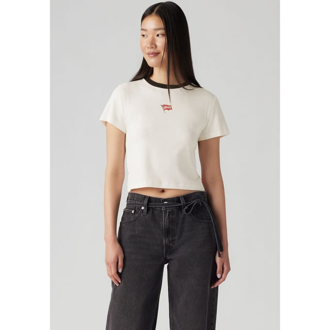 Levi's Gr Essential Sporty Tee Mini Flag Egret Taglia: L | Maglie Sportivi Outlet | Donna