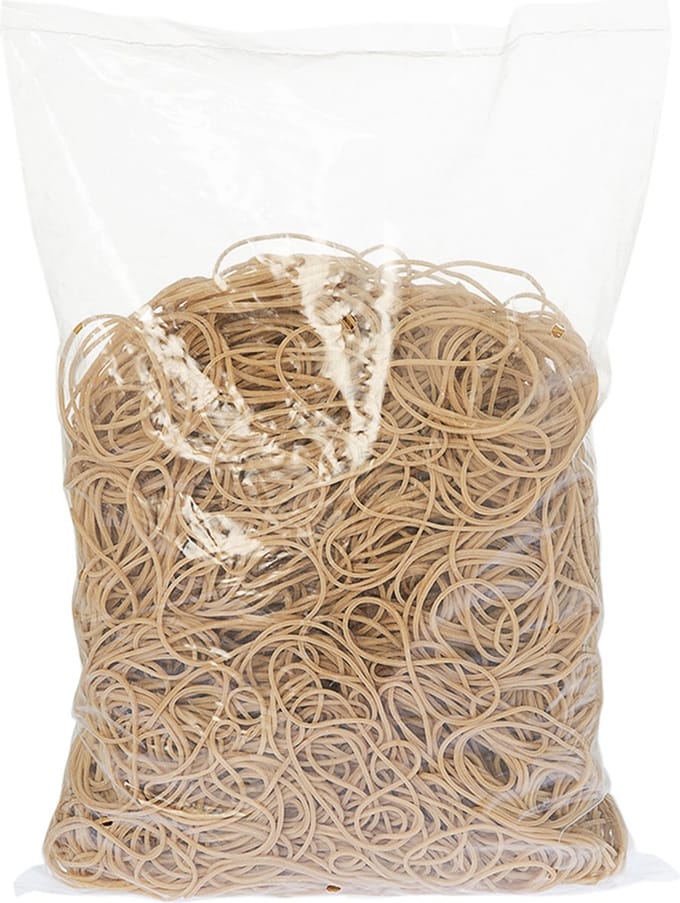 Rubbermagazijn - Elastiekjes - Rubber - Bruin - 50x1,5mm - Circa 2700 stuks - Kleine elastiekjes