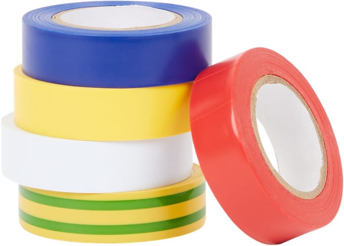Isolatietape 5 stuks | 15 mm x 10 mm | diverse kleuren
