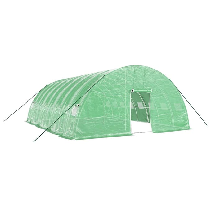 vidaXL - Tuinkas - met - stalen - frame - 48 - m² - 8x6x2,85 - m - groen