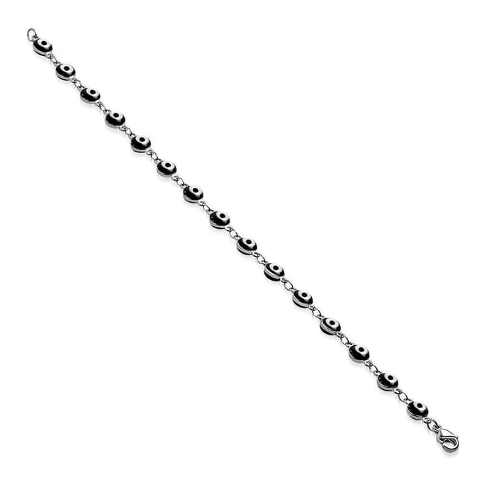 Amanto Armband Ester Black - 316L Staal - Kwaad Oog - Zwart - 19cm