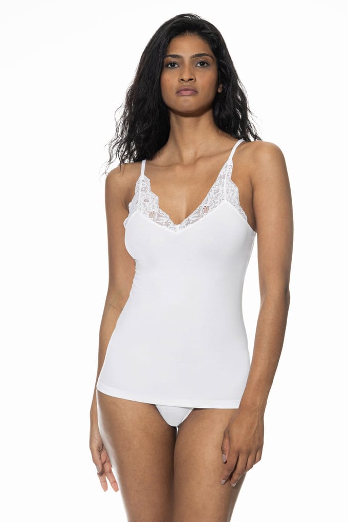 Top met spaghettibandjes Serie Organic Cotton Wit