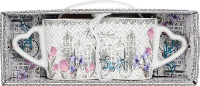 Memoriez Dubbele Mok Klein Amsterdam Vintage - set van 2