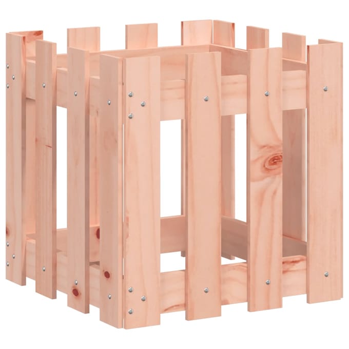vidaXL - Plantenbak - met - hekontwerp - 40x40x40 - cm - massief - douglashout