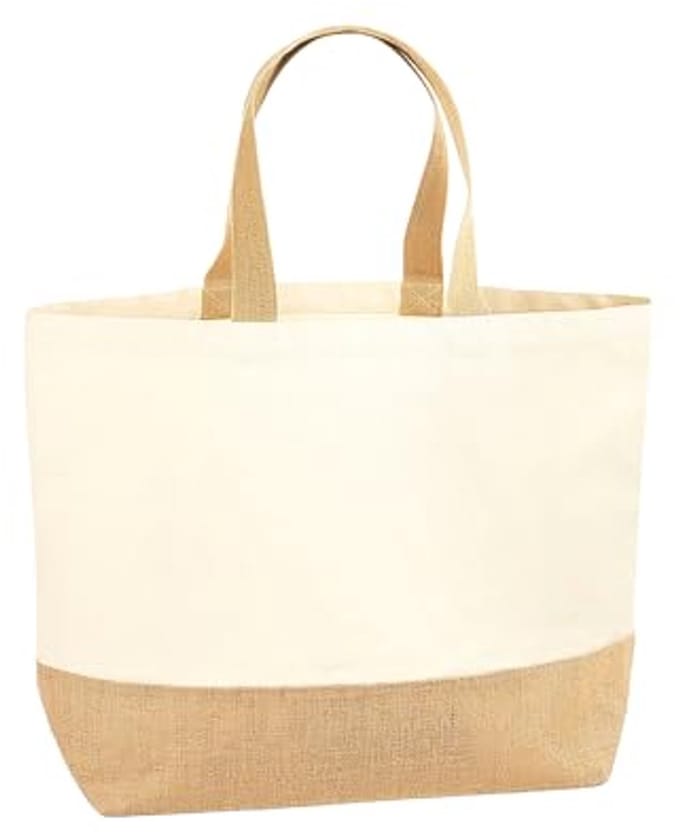 Strandtas Dames - Canvas Tas Jute - Strand Boodschappen - Met Ritssluiting - 38 x 44 x 18 cm