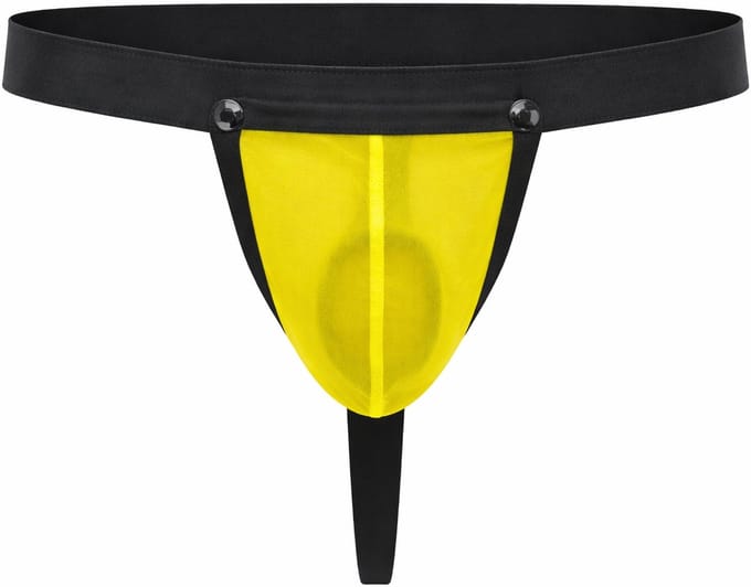MODUS VIVENDI C-Ring Pleasure Thong Yellow - MAAT S - Erotisch Heren Ondergoed - String voor Man - Sexy mannen String