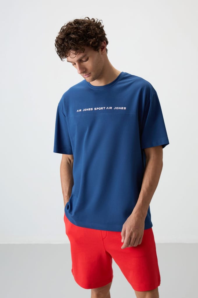Overmaatse T-shirt met ronde hals en print