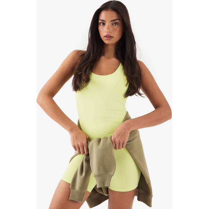 boohoo Dames DSGN Studio Losse Fit Gewatteerde Racervest | Lime | Maat: XL