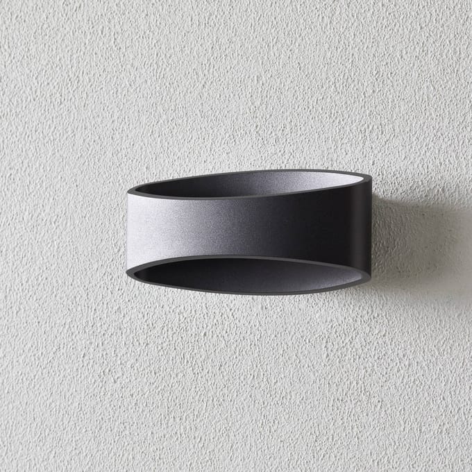 Maytoni LED wandlamp Trame, ovale vorm in zwart