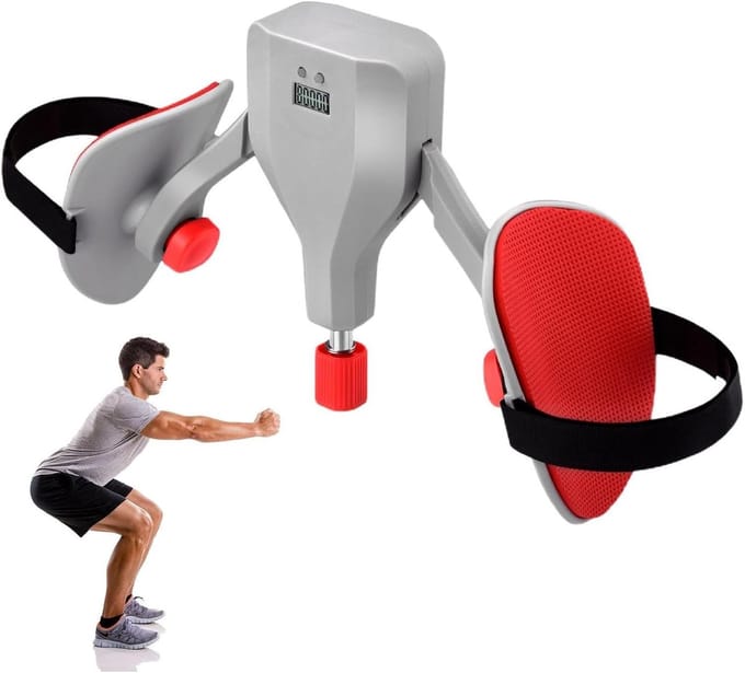 Dijspiertrainer - Heuptrainer Been - Thuis Krachttraining - Digitale Teller - 360 Graden - Zilvergrijs
