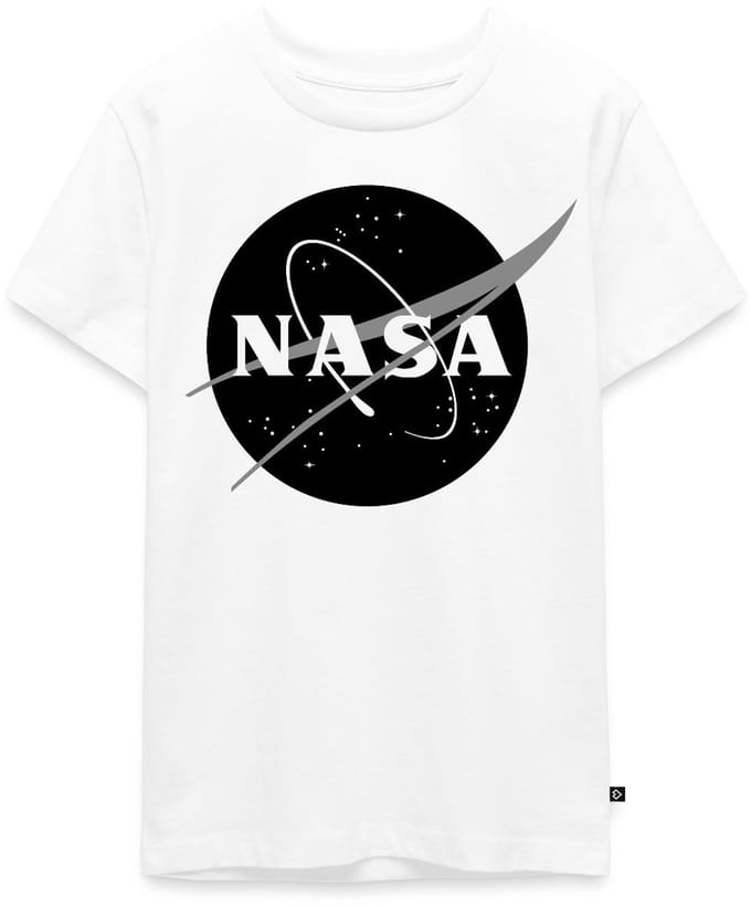 NASA zwart-wit klassiek logo Premium T-Shirt Tiener
