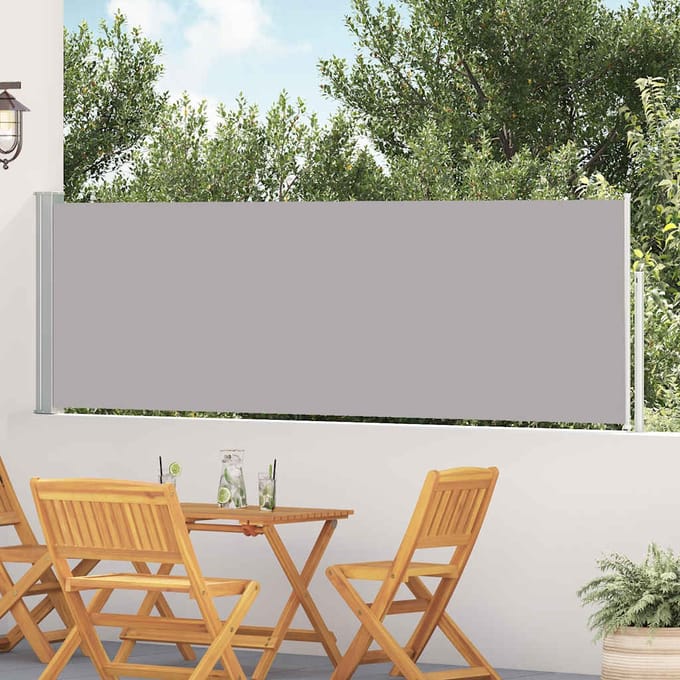 vidaXL - Tuinscherm - uittrekbaar - 100x500 - cm - grijs