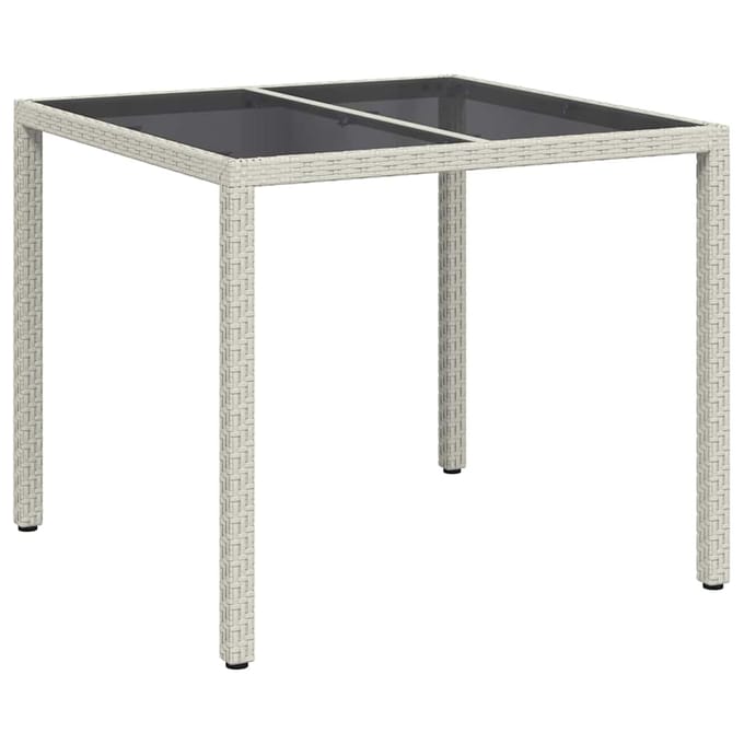 vidaXL Tuinstafel Wit 90 x 90 x 75 cm poly rattan