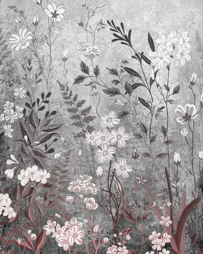 Fotobehang - Moonlight Flowers 200x250cm - Vliesbehang