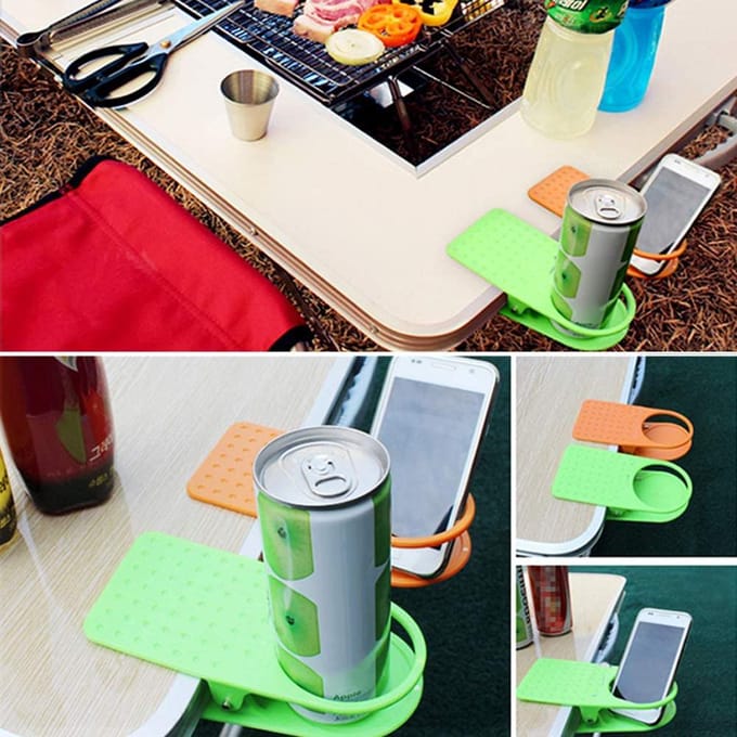 Lot de 4 porte-gobelets multifonctions avec clip pour eau et café yellow