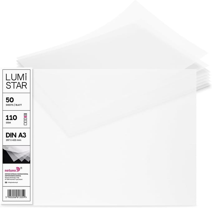 Calqueerpapier Wit - Transparant Papier - Creatieve Projecten - Printbaar en Bedrukbaar - A3 110g - Wit