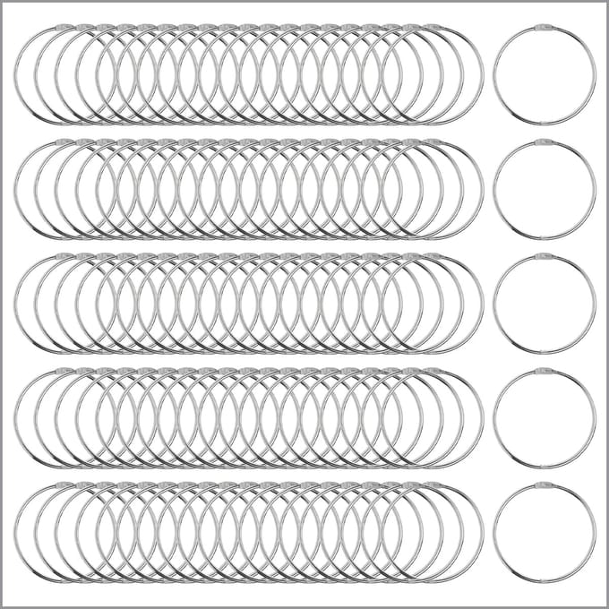 Ringbanden 100 Stuks - Losbladige Ringen - Documenten Binden - Vernikkeld Staal - 38 cm Diameter - Zilver