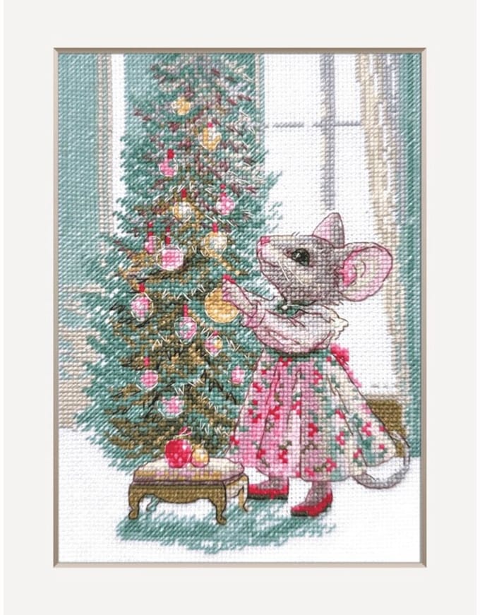 Merry Mouse aida borduurpakket om te tellen Aina A1026