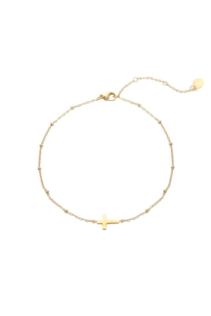 Enkelbandje Classic Cross Goud Stainless Steel